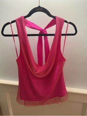 pink sparkly halter top amanda uprichard